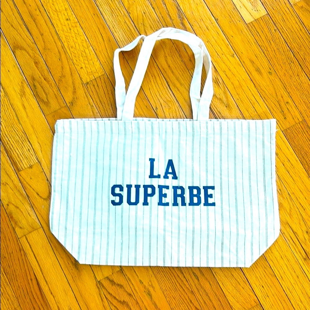 SEZANE -  NEW Large Striped Canvas Tote Bag